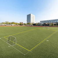 2 Pcs Steel Frame Football Goal, 6.6Ft Football Goal Post Set for Adults Kids Indoor Outdoor, Portable Soccer Goal Net and Field Rope, Including Galvanized Pipe, Easy Assembly