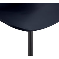 Modern Dining Chairs Set of 4, Curved Backrest Dining Chairs, Plastic Side Chairs, with Comfortable Seat and Metal Straight Legs, for Kitchen Living Room, Matte Black