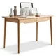 Modern Solid Wood Table with a Storage Drawer, Oak Grain Finish Writing Desk, Slim Computer Desk for Home, Office, Reading Room and Living Room