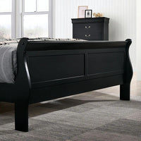 Triple Tree Full Size Bed Black Louis Phillipe Solidwood 1pc Bed Bedroom Sleigh Bed Contemporary Style