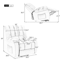 Power Lift Recliner Chair for Elderly, Massage Electric Recliner Chair with Heated Vibration Massage Remote Control and Side Pocket, Velvet Recliner Chair for Living Room Bedroom, Beige