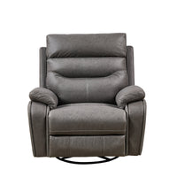 Oversized Power Recliner Chair for Adults, 240 Degree Swivel Glider Rocker Rocking Chair with Adjustable Backrest 90-132 Angle and Built-in Charging Ports for Living Room, Gray