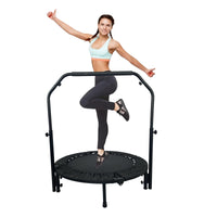 40 Inch Foldable Mini Exercise Trampoline for Adults Kids, Indoor Outdoor Fitness Rebounder with Adjustable Height, Max Load 440 lbs