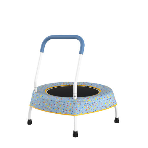 Toddler Trampoline, Sports Trampoline with Handle for Kids 1 Year, Fitness Trampoline for Boys and Girls, Blue