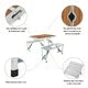 Aluminum Folding Camping Table and Chairs Set, Portable Picnic Table with Seats and Umbrella Hole, Lightweight Card Suitcase Table with Soft Handles for Outdoor BBQ Party