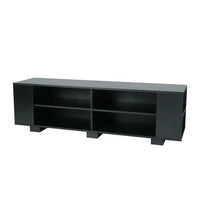 TV Stand for TVs up to 65-Inch Flat Screen, Modern Entertainment Center Media Console with 8 Open Shelves, for Living Room Bedroom, Black 59''W x 15.5''D x 17.5''H