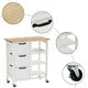 Kitchen Island Cart with Storage, Kitchen Cart for Home, Rolling Trolley Cart with 3 Drawers and 3 Storage Shelves, Dining Cart for Dining Room, Bar, Kitchen,White