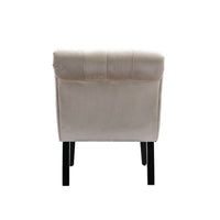 Accent Tufted Armless Chaise Lounge, Leisure Reclining Chair with Wood Legs, Modern Lounge Sofa, for Indoor Home Living Room Bedroom, Beige