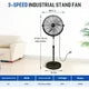 Oscillating 20 Inch Adjustable 3 Speed Pedestal Stand Fan with Remote Control,High Velocity,Heavy Duty Metal For Industrial,Commercial,Residential,Greenhouse Use,Black