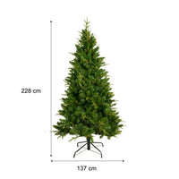 7.5ft Christmas Tree Pre-Lit, Artificial Christmas Tree with 400 LED Lights and Realistic Branches with 1685 Tips, Hingeless Spruce Xmas Tree for Home, Office, Party Decoration