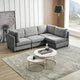 Modern Convertible L Shape Sectional Sofa,Corduroy Fabric Comfortable Sectional Couch,Multi-person Combination Sofa for Living Room,Home,Apartment,Dark Gray
