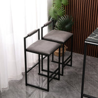 PU Leather Counter Height Stools Set of 2, 26in Bar Stools with Back and Metal Footrest, Modern Upholstered Armless Bar Chair for Kitchen Island, Home Bar, Gray