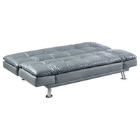 Triple Tree Grey Upholstered Sofa Bed with Metal Legs