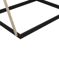 Full Size Tent Floor Bed with Triangle Structure, Wood Montessori Bed House Bed, Wood Platform Bed Frame with Roof, Teepee Bed, Playhouse Design, No Box Spring Needed, Natural