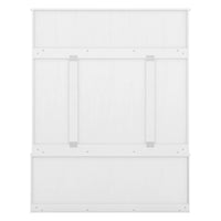 60" Wide Hallway Hall Trees with Storage and 6 Coat Rack, Modern Entryway Bench with Shoe Cubbies, Mudroom Bench, Solid Wood Hall Tree for Entryway Living Room Bedroom, White