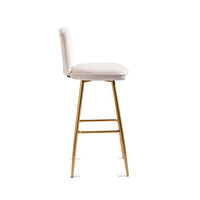 Bar Stools Set of 2, 30" Velvet Counter Height Bar Stools with Back and Footrest,Dining Chairs with Padded Seat Cushion & Gold Metal Legs,Accent Chairs for Kitchen Counter Bistro Pub