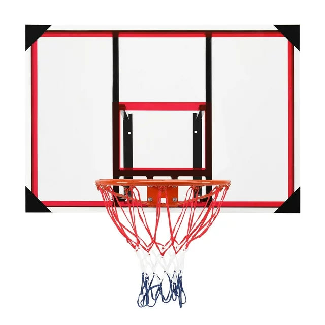110*75 Wall Mounted Basketball Hoop, Backboard Hoops and Goal Rim Combo, Potable Shatterproof Polycarbonate Board with All-Steel Rustproof Frame for Outdoor, Indoor