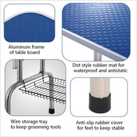 36'' Folding Dog Pet Grooming Table Heavy Duty Stainless Steel pet dog Cat Grooming Table with adjustable Arm Noose and Mesh Tray