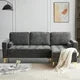 Sectional Sofas Couches for Living Room, 85” Modern Chenille L Shaped Couches with Chaise for Small Spaces, Sofa with Solid Wood Frame, Easy to Install (Drak Gray)