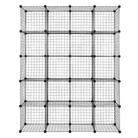 20-Cube Organizer Cube Storage Shelves Wire Cube Storage Origami Shelves Metal Grid Multifunction Shelving Unit Modular Cubbies Organizer Bookcase, Ideal for Home, Office, Living Room
