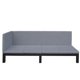 Twin Size Platform Bed Frame, Classic Linen Upholstered Daybed with L-shaped Headboard and Padded Seat Cushions for Kids Teens Adults Bedroom, Gray