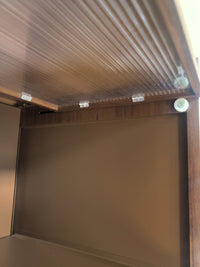 TRIPLE TREE 57'' Tall Metal Storage Cabinet with 4 Flip Doors, Kitchen Panty Cabinet, Multi-Use Craft/Shop Organization for Bedroom, Office, Living Room, Hallway, Entryway, Walnut