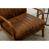 Mid Century Modern Accent Chair with Solid Wood Frame, Upholstered Living Room Armchair with High-Back and Padded Seat, Comfy Reading Chair Lounge Chair for Bedroom, Office, Studio, Coffee