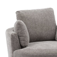 360 Degree Swivel Accent Barrel Chair, Swivel Round Sofa With 3 Pillows, Modern Oversized Arm Chair Cozy Club Chair for Bedroom Living Room Lounge Hotel, Easy to Clean Chenille Fabric, Gray