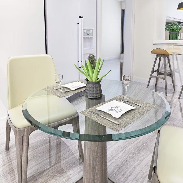 32 Inch Round Tempered Glass Table Top Clear Glass 1/2