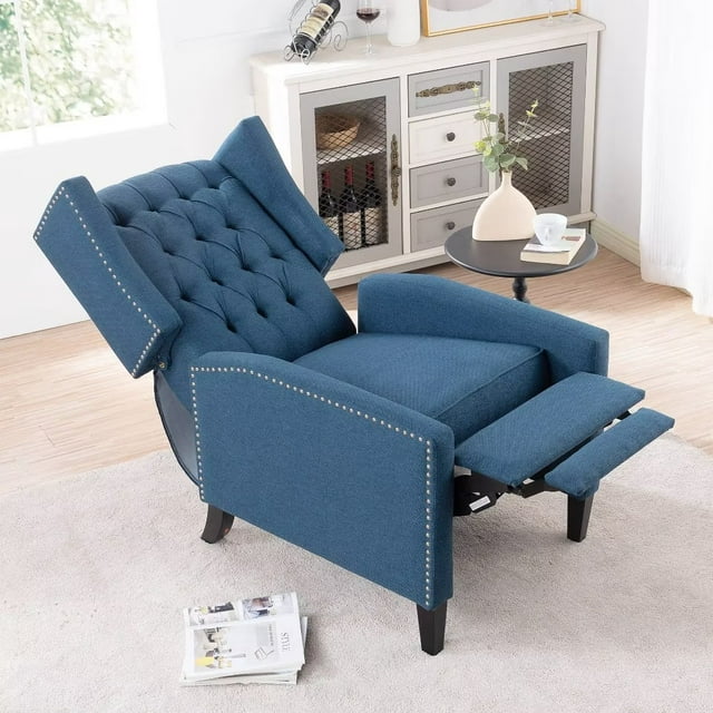 Manual Wingback Recliner Chair, Vintage Accent Chair, 27