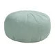 Round Pouf Ottoman,Accent Foot Stool with Polystyrene Beads Fill,Removable Zipper Cover,Modern Floral Design Beanbag,Oversized Floor Stool Round Floor Pillow for Living Room Bedroom,Seaweed Green