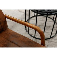 Mid Century Modern Accent Chair with Solid Wood Frame, Upholstered Living Room Armchair with High-Back and Padded Seat, Comfy Reading Chair Lounge Chair for Bedroom, Office, Studio, Coffee