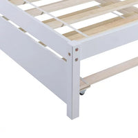 Triple Tree Modern Wood with Trundle Platform Bed, Twin, White