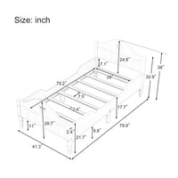 Twin Size Toddler Bed, Wood Twin Bed for Girls, Twin Size Bed Frame with Headboard and Footboard for Kids, Toddler Girls (Light Pink)