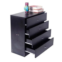 4-Drawer Dresser, Modern Chest with Wide Storage Space Functional Organizer with Particle Board Frame, Suitable for The Bedroom, Living Room, Kid’s Room (Black)
