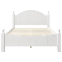 Full Size Platform Bed, Solid Wood Bed Frame with Traditional Headboard and Solid Legs, Full Bed Frame with Sturdy Slats Support for Kids Adults Bedroom, No Box Spring Needed, White