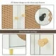Boho Style TV Stand with Rattan Door for TVs up to 65", Woven Console Table with Adjustable Shelves and 4 Drawers, Storage Cabinet with Gold Metal Legs, Storage Sideboard Cabinet for Living Room,White
