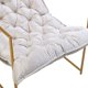 Accent Chair, Modern Velvet Upholstered Armchair with Open Metal Frame and Removable Cushions, Leisure Side Chair Vanity Chair for Living Room, Bedroom, Apartment, Beige