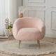Modern Accent Chair with Ottoman Set,Teddy Fabric Lounge Chair with Footrest,Upholstered Sofa Chair Barrel Chair with Golden Metal Legs, for Living Room, Bedroom, Reading Room, Home Office