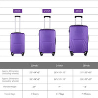 Luggage Sets with Expandable ABS Hardshell, 3pcs Clearance Luggage Hardside, Lightweight Durable, Suitcase Sets, Spinner Wheels Suitcase with TSA Lock 20in/24in/28in, Purple