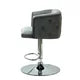 Velvet Swivel Bar Stools with Armrest and Footrest, Adjustable Height Bar Chair with Button Tufted Back and Metal Base for Club Counter and Home Kitchen, Grey