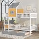 Full over Full Bunk Bed with Twin Size Trundle, Wooden House Bunk Bed with Storage Box and Drawer, Playhouse Bunk Bed with Roof, Window, Guardrail and Ladder for Kids Girls Boys, Yellow