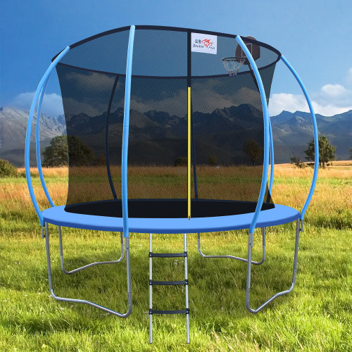 Triple Tree [Foldable Trampoline] 400 Lbs 10ft Foldable Mini Trampoline Fitness Rebounder with Handrail for Adults