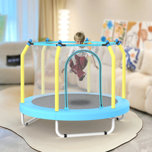 Triple Tree 55-inch Trampoline for Kids Indoor & Outdoor Small Toddler Trampoline with Basketball Hoop