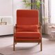 Living Room Chair, High Back Accent Chair with Lumbar Pillow, Linen Fabric Upholstered Armchair with Headrest for Bedroom Living Room Office, Burnt Orange Color