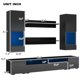 7 Pieces TV Stand Set, 82.6" Modern Minimalist Style TV Stand with 16 Color LEDs, Floating TV Cabinet Entertainment Center for 90” TV, Wood TV Console with Storage, Drawers & Open Shelves (Black)