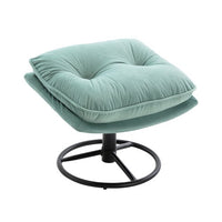 JINS & VICO Velvet Swivel Accent Chair,Modern Lounge Chair with Metal Base Frame & Footrest,Comfortable Single Leisure Sofa Chair Reading Chair with 360 Degree Swiveling for Living Room,Teal