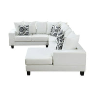 Modern 7 Seater Modular Sofa, U Shape Sectional Couch with 4 Unique Pillows and Chaise Lounge, Velvet Corner Couch for Living Room, Office, White