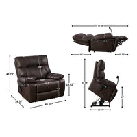 Electric Power Lift Recliner Chair Sofa, Leather Recliner Chair with Massage and Heat, Lay Flat Lift Sleeping Chair with Adjustable Phone Holder, Side Pockets and Cup Holders for Elderly Adults