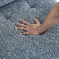 Chenille Upholstered Ottoman, Modular Sectional Ottoman Chair with Nailhead, for Livingroom Bedroom Home Apartment, Navy Blue